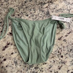 Victoria Secret PINK Sage Green Textured Tie-Side Bikini Bottoms